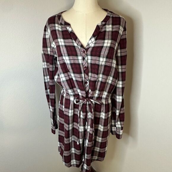 [Joie - Soft Joie] Plaid Tie Waist Dress - Size Medium - Picture 1 of 5